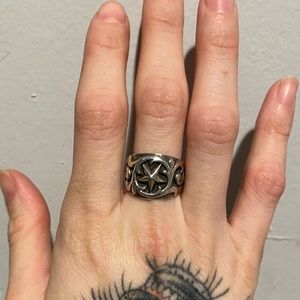 Sterling silver south western star and filigree ring size 6 1/2